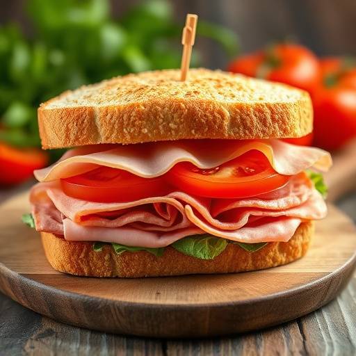 Un bocadillo de jam&radic;&ge;n con tomate, con finas lonchas de jam&radic;&ge;n serrano y tomate fresco