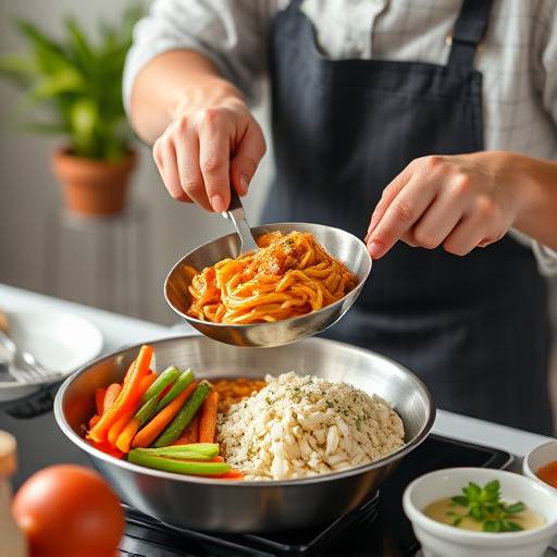 Una persona cocinando r치pidamente un plato sencillo y delicioso